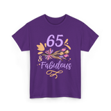 65 And Fabulous Birthday Celebration T-Shirt - Purple