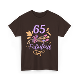 65 And Fabulous Birthday Celebration T-Shirt - Dark Chocolate