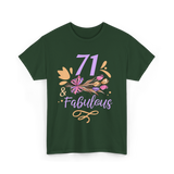 71 And Fabulous Birthday Age T-Shirt - Forest Green