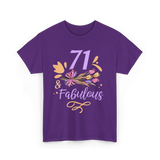 71 And Fabulous Birthday Age T-Shirt - Purple