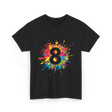 8 Colorful Splash Art Eight T-Shirt - Black