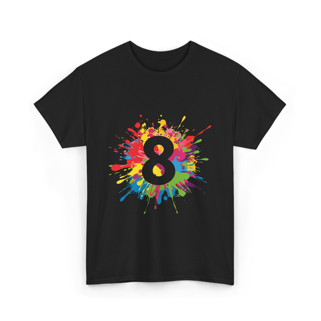 8 Colorful Splash Art Eight T-Shirt - Black