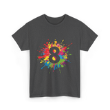 8 Colorful Splash Art Eight T-Shirt - Dark Heather