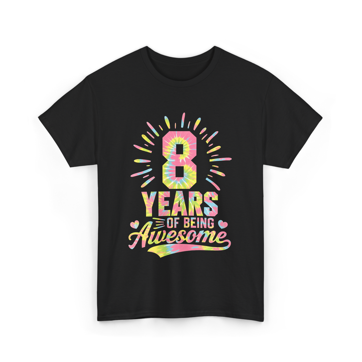 8 Years Of Being Awesome Birthday T-Shirt - Black