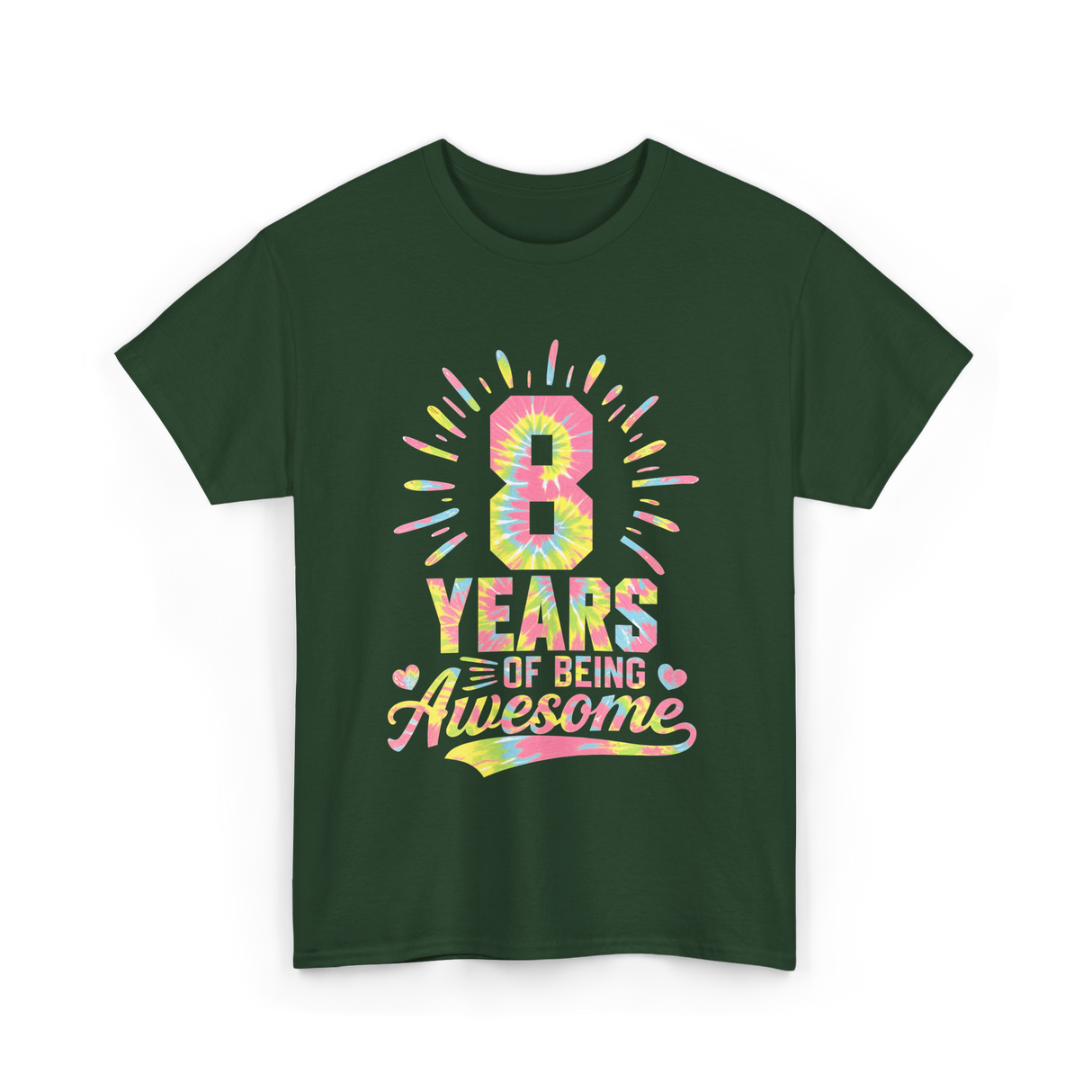 8 Years Of Being Awesome Birthday T-Shirt - Forest Green