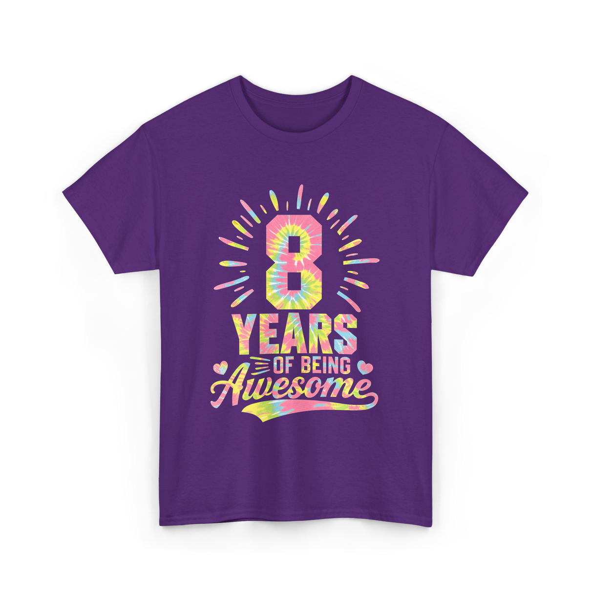 8 Years Of Being Awesome Birthday T-Shirt - Purple