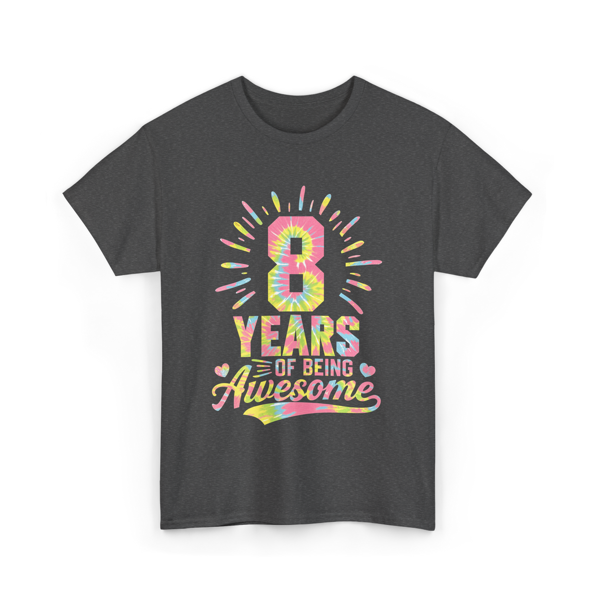 8 Years Of Being Awesome Birthday T-Shirt - Dark Heather