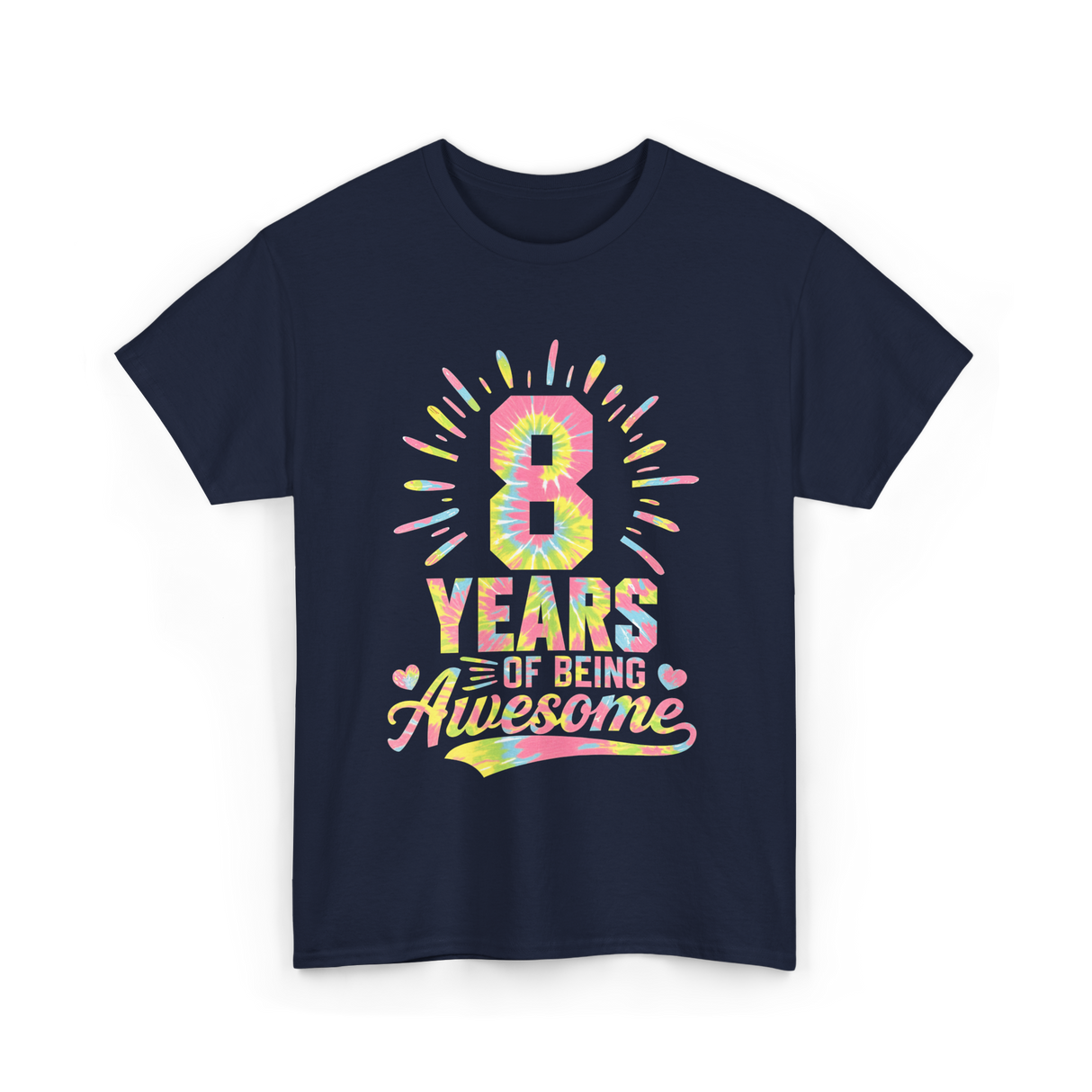 8 Years Of Being Awesome Birthday T-Shirt - Navy