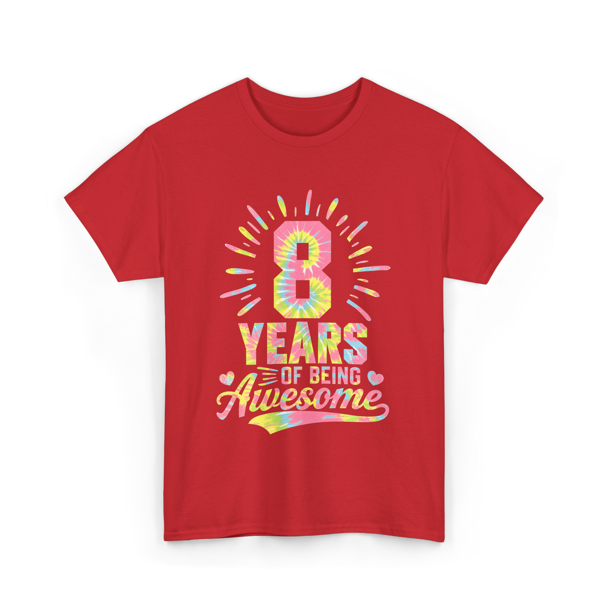 8 Years Of Being Awesome Birthday T-Shirt - Red