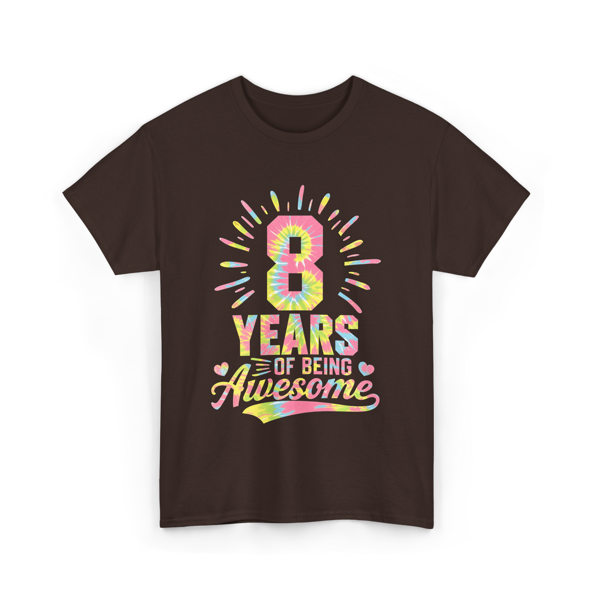 8 Years Of Being Awesome Birthday T-Shirt - Dark Chocolate