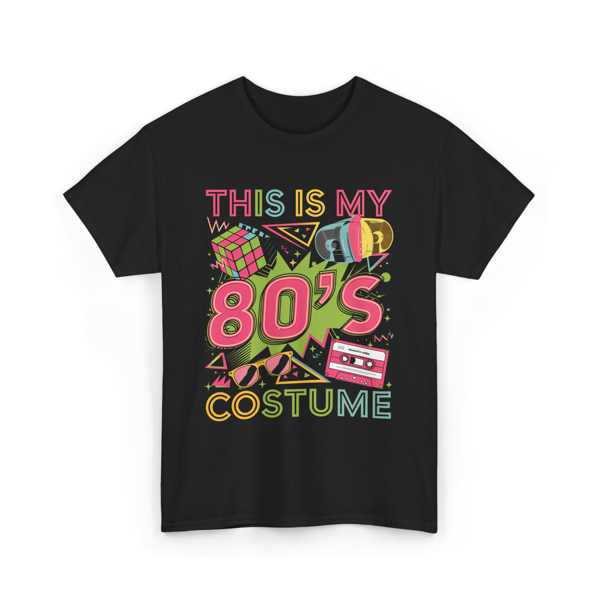 80s Costume 1980s Retro Party T-Shirt - Black