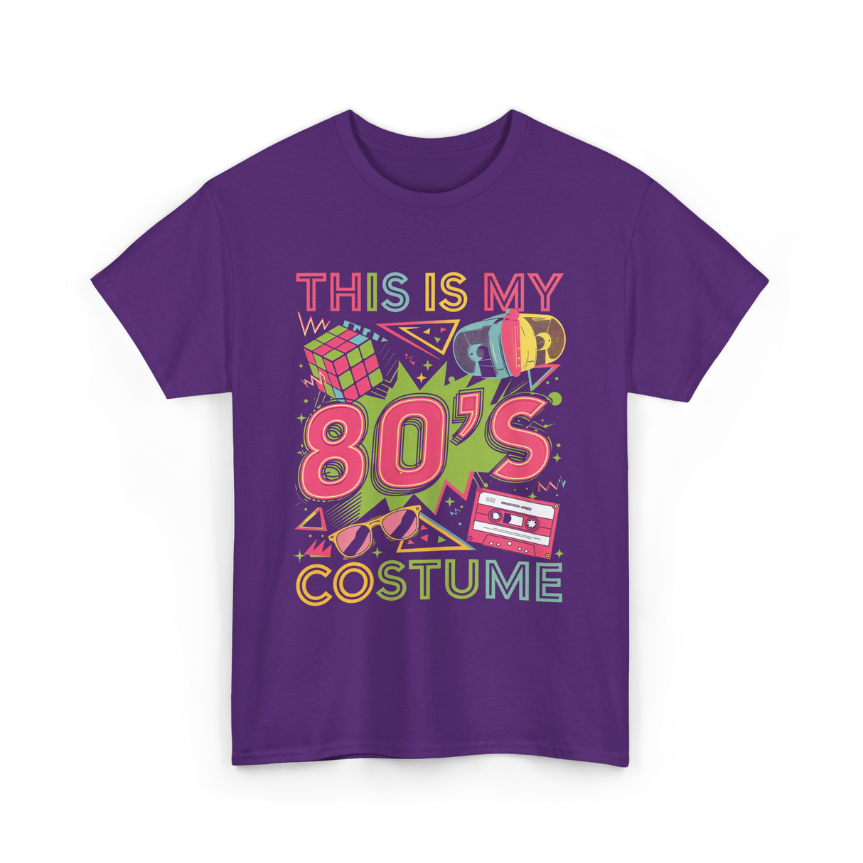 80s Costume 1980s Retro Party T-Shirt - Purple