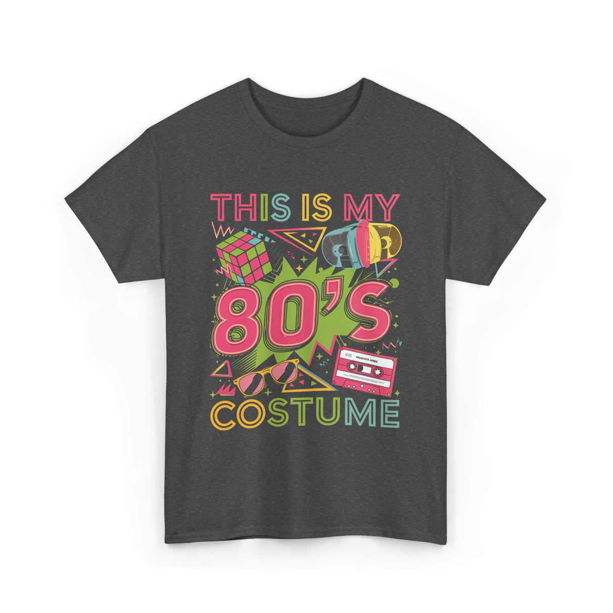 80s Costume 1980s Retro Party T-Shirt - Dark Heather