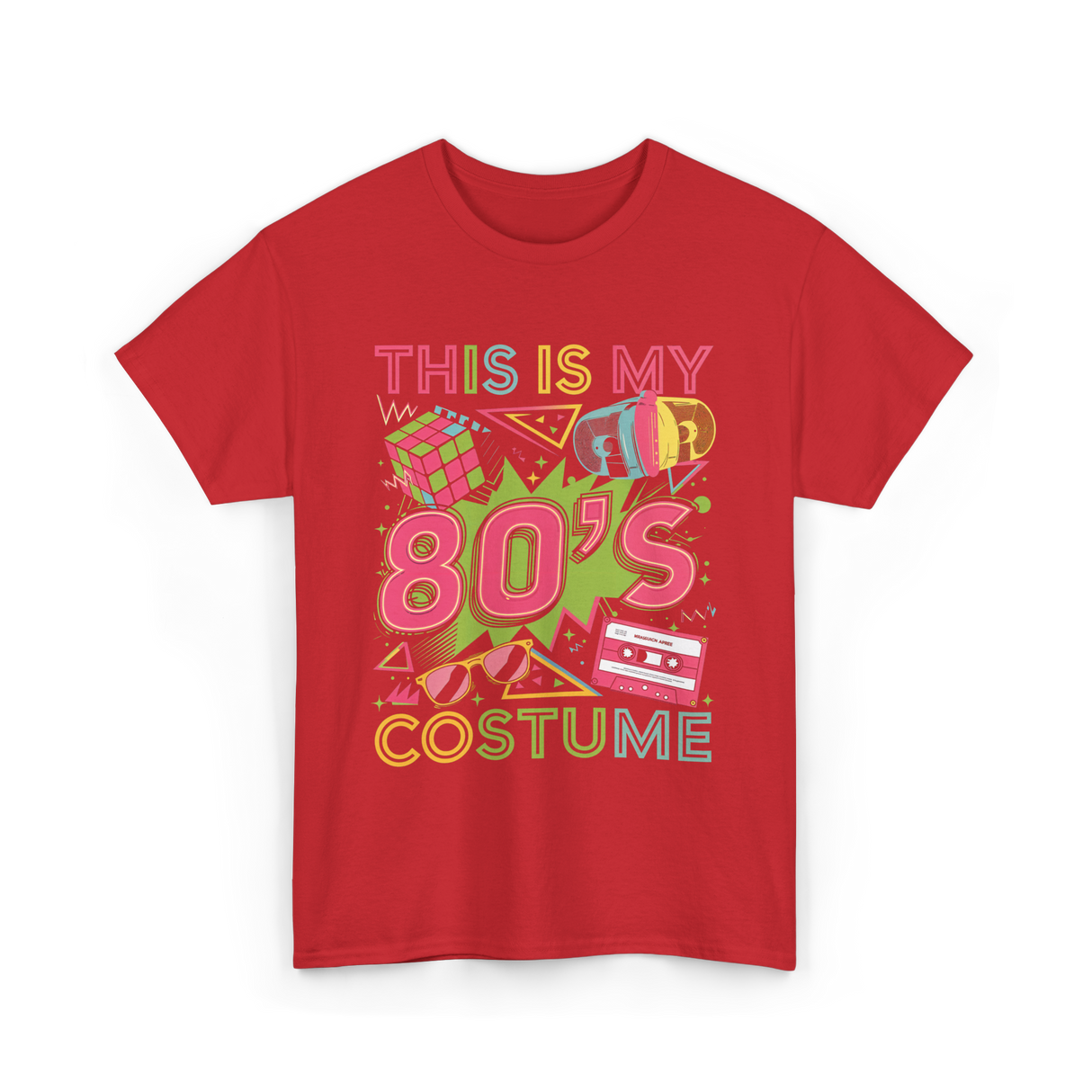 80s Costume 1980s Retro Party T-Shirt - Red