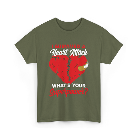 A Heart Attack Cardiac T-Shirt - Military Green