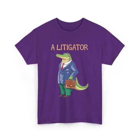 A Litigator Alligator Lawyer T-Shirt - Purple