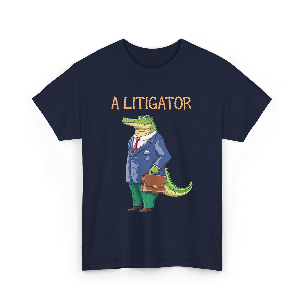 A Litigator Alligator Lawyer T-Shirt - Navy