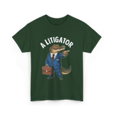 A Litigator Alligator Lawyer T-Shirt - Forest Green