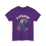 A Litigator Alligator Lawyer T-Shirt - Purple