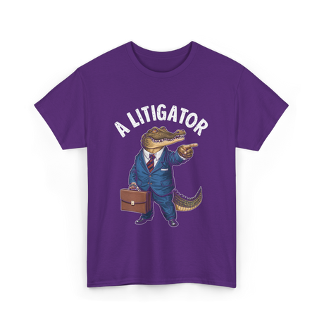 A Litigator Alligator Lawyer T-Shirt - Purple