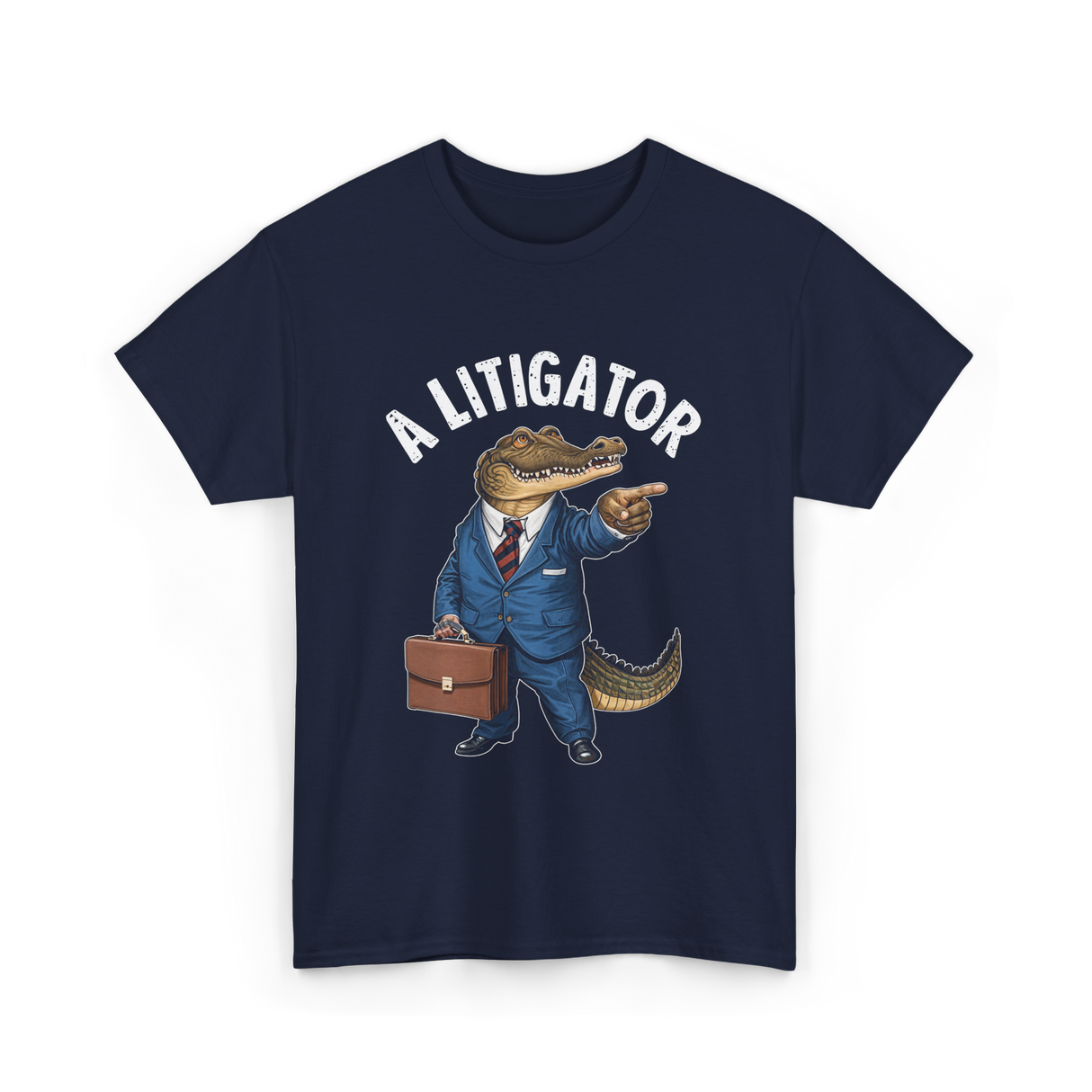 A Litigator Alligator Lawyer T-Shirt - Navy