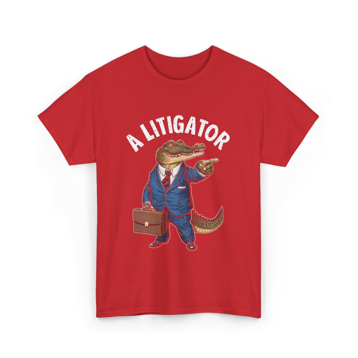 A Litigator Alligator Lawyer T-Shirt - Red