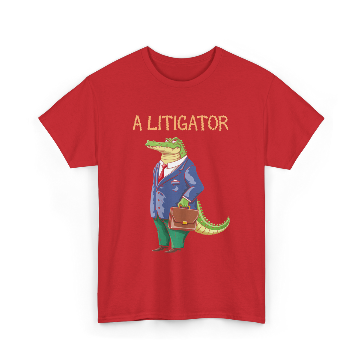 A Litigator Alligator Lawyer T-Shirt - Red