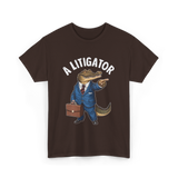 A Litigator Alligator Lawyer T-Shirt - Dark Chocolate