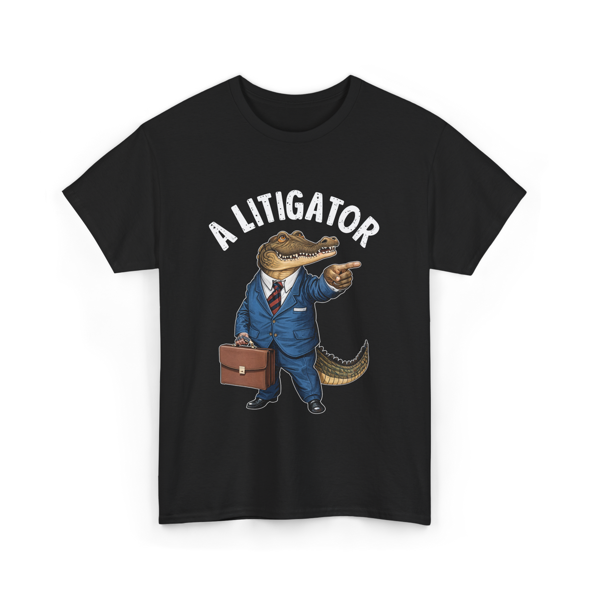 A Litigator Alligator Lawyer T-Shirt - Black