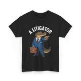 A Litigator Alligator Lawyer T-Shirt - Black