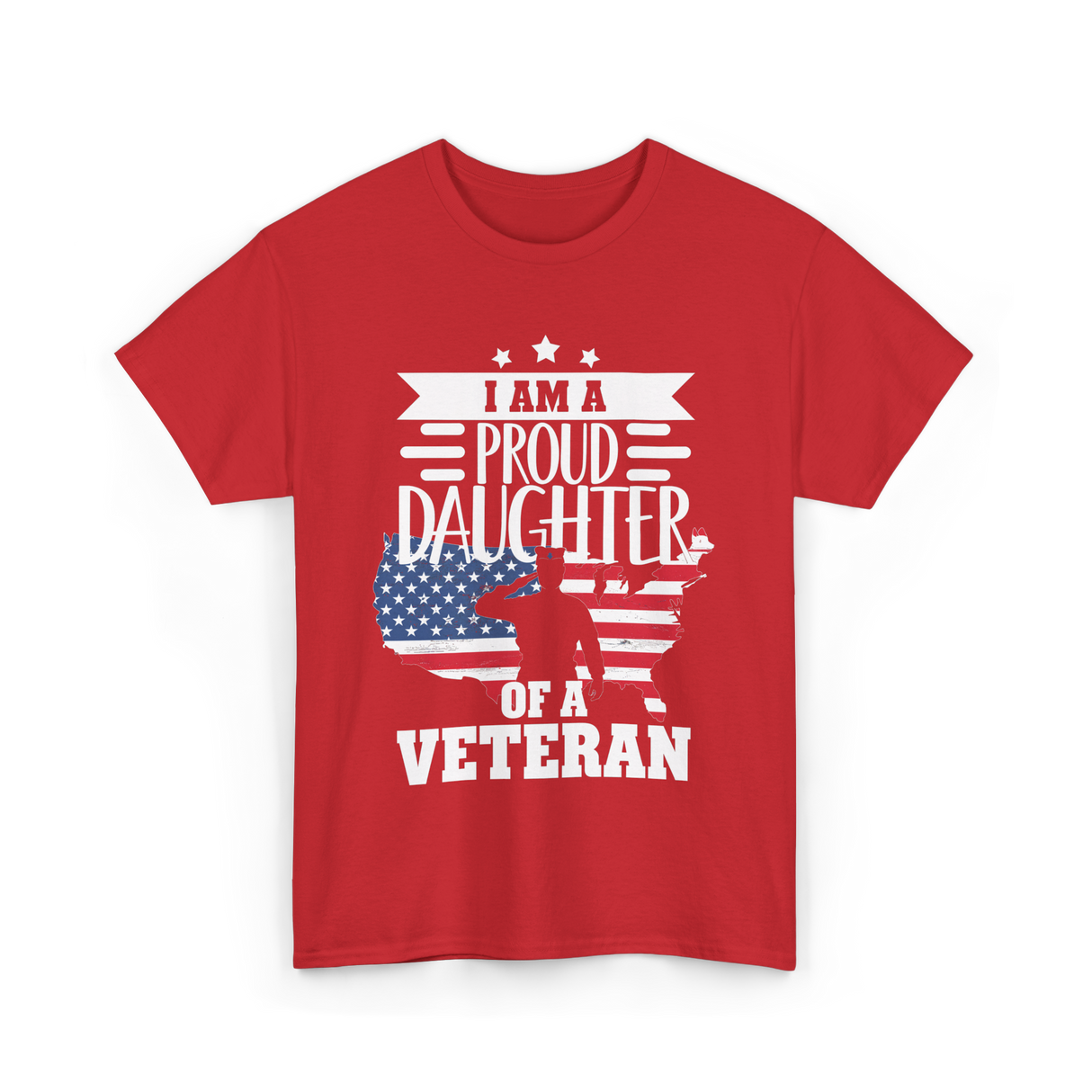 A Proud Daughter Veteran T-Shirt - Red