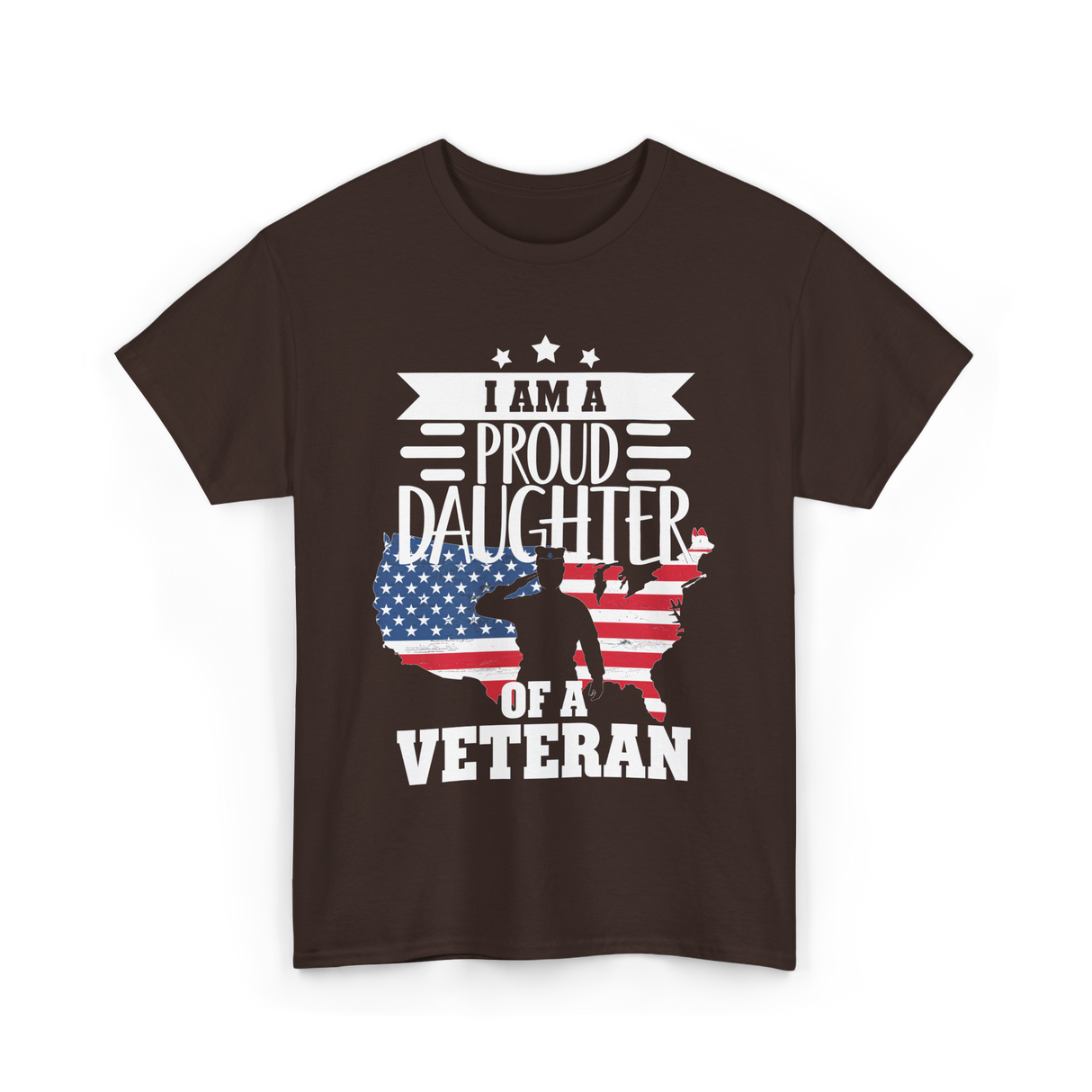 A Proud Daughter Veteran T-Shirt - Dark Chocolate