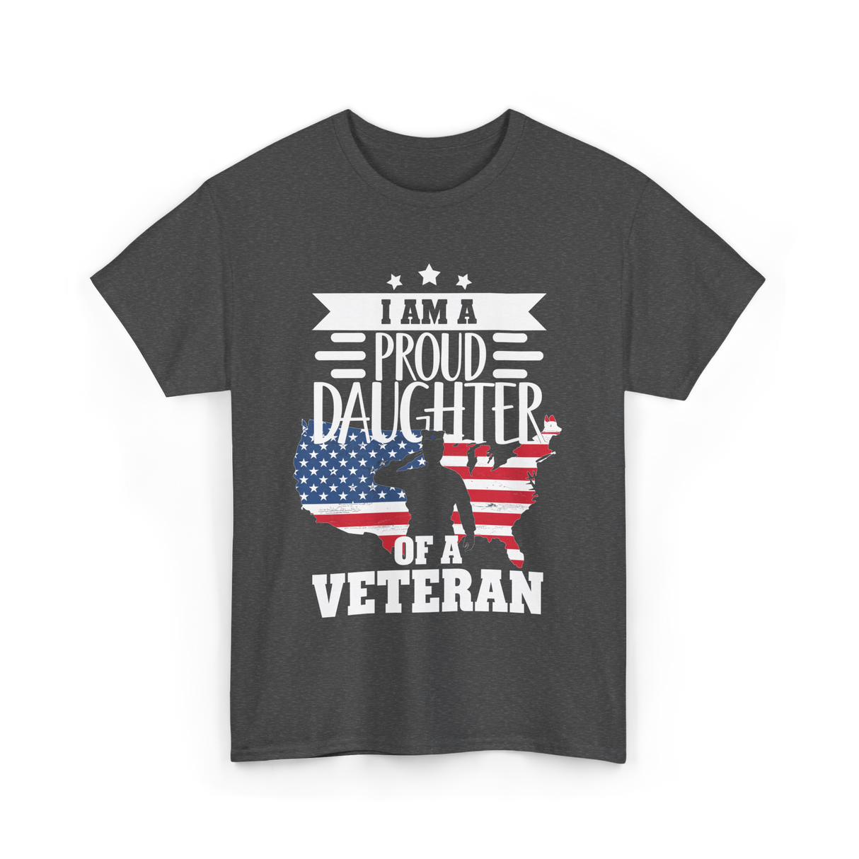 A Proud Daughter Veteran T-Shirt - Dark Heather