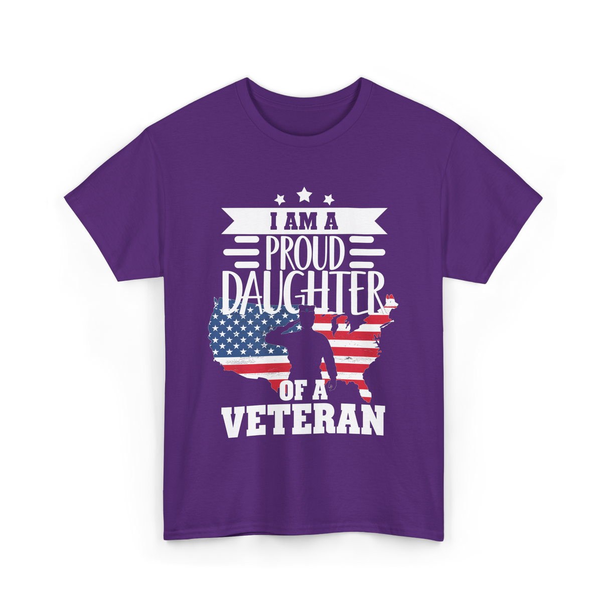 A Proud Daughter Veteran T-Shirt - Purple