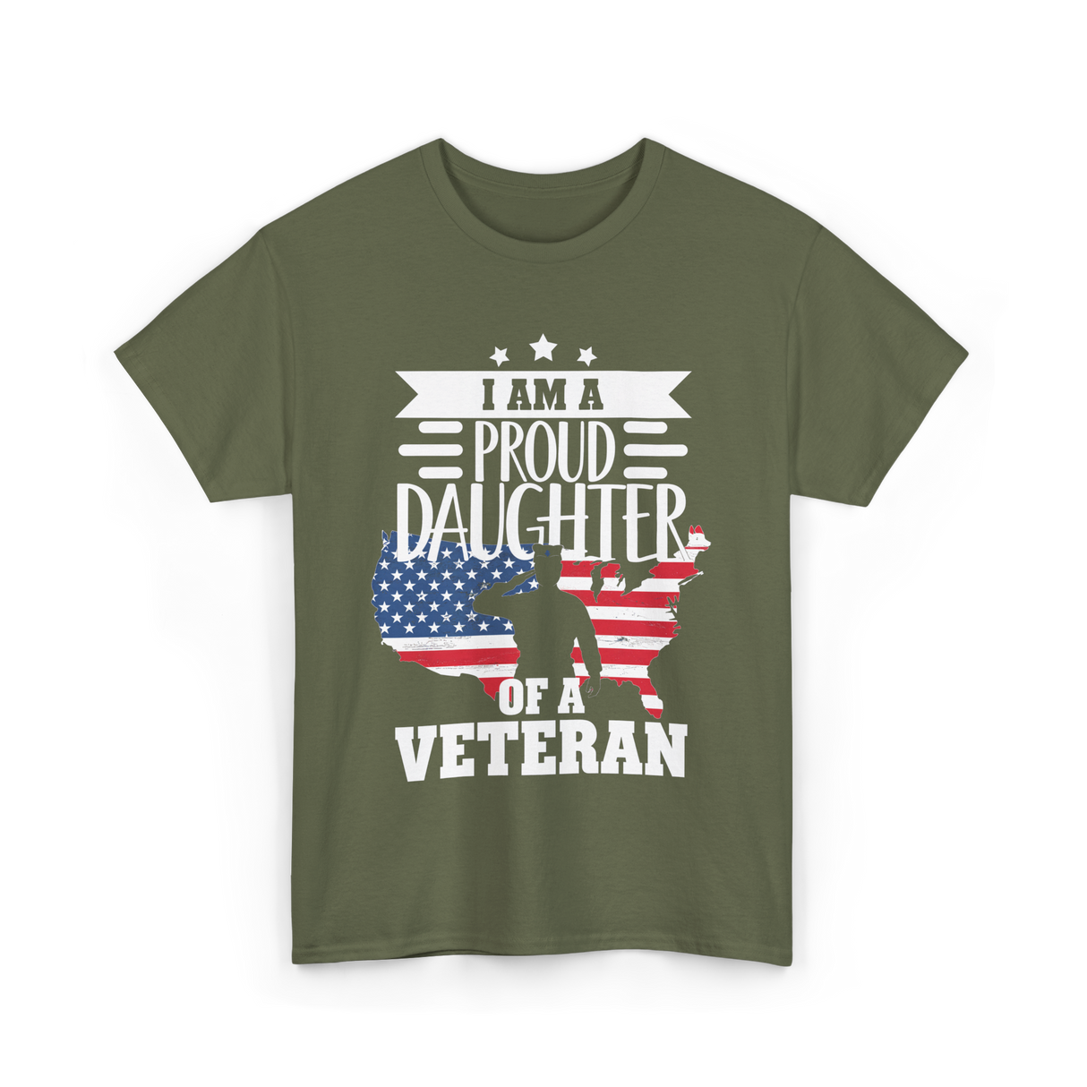 A Proud Daughter Veteran T-Shirt - Military Green