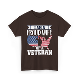 A Proud Wife Veteran T-Shirt - Dark Chocolate