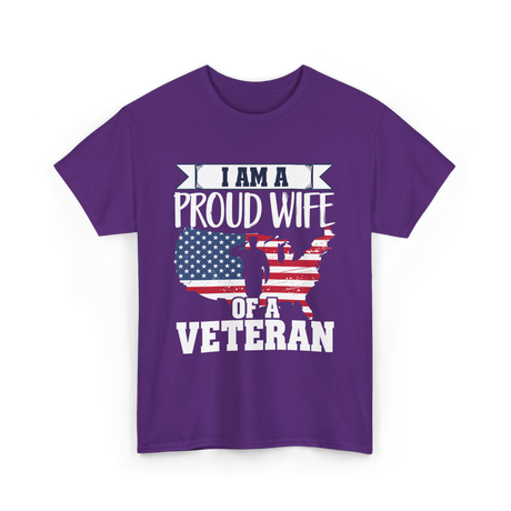 A Proud Wife Veteran T-Shirt - Purple