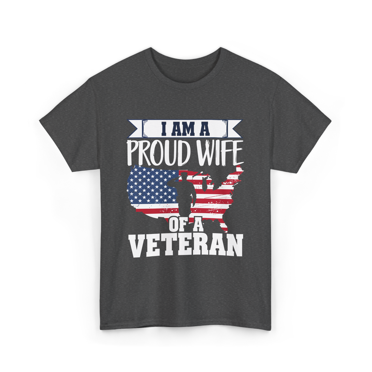 A Proud Wife Veteran T-Shirt - Dark Heather