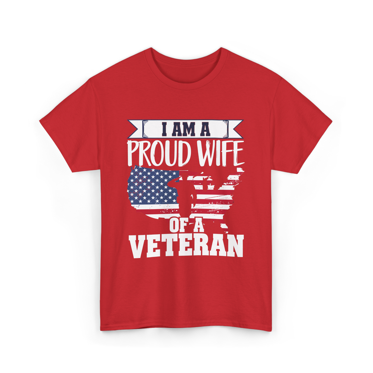 A Proud Wife Veteran T-Shirt - Red