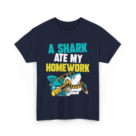 A Shark Ate My Homework Shark T-Shirt - Navy