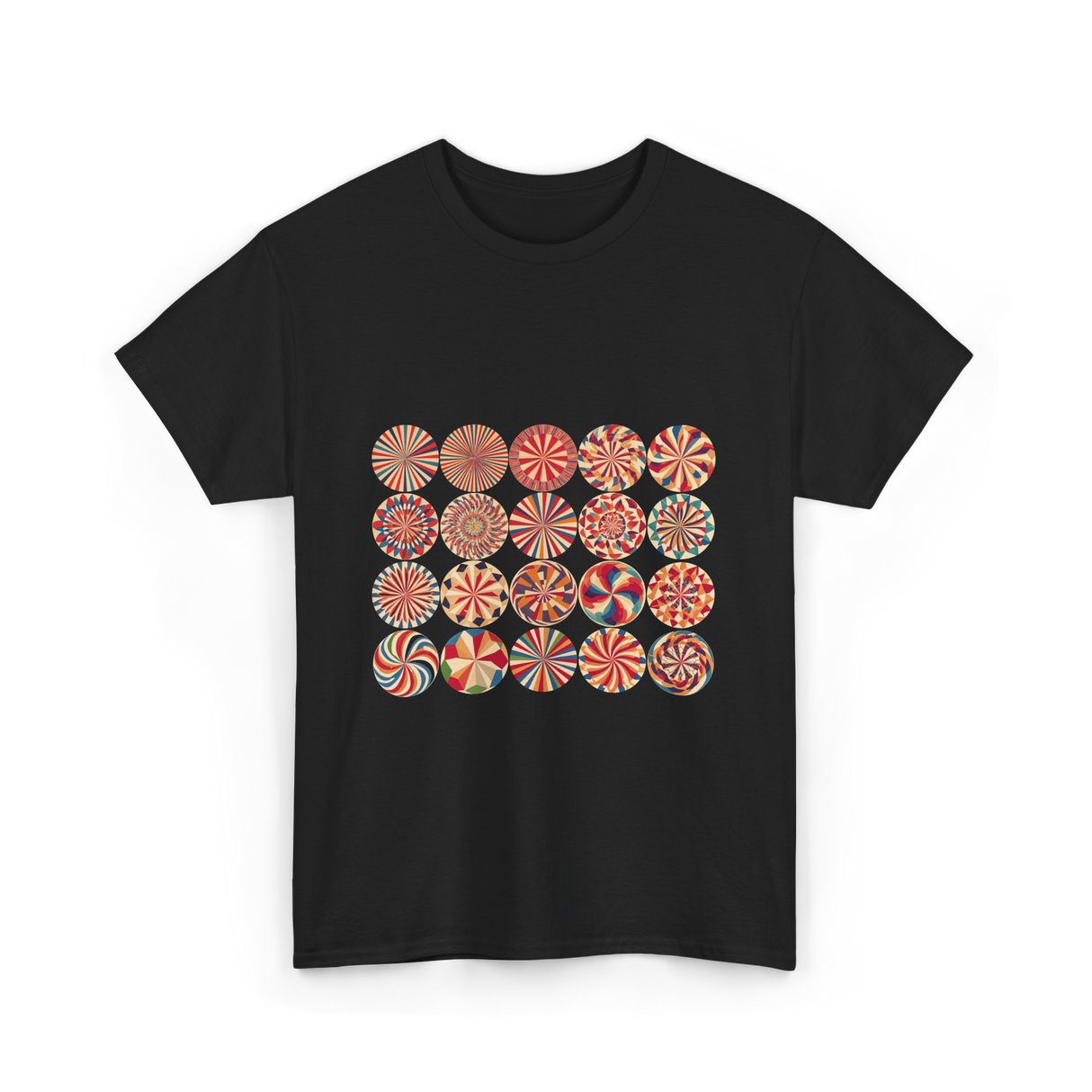 Abstract Polka Dot Art Pattern T-Shirt - Black