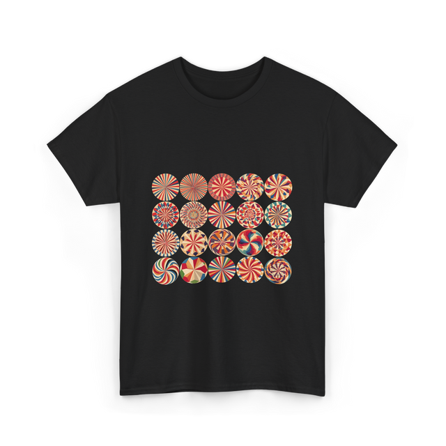 Abstract Polka Dot Art Pattern T-Shirt - Black