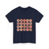 Abstract Polka Dot Art Pattern T-Shirt - Navy