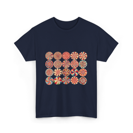 Abstract Polka Dot Art Pattern T-Shirt - Navy