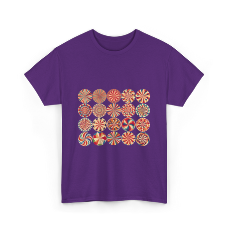 Abstract Polka Dot Art Pattern T-Shirt - Purple