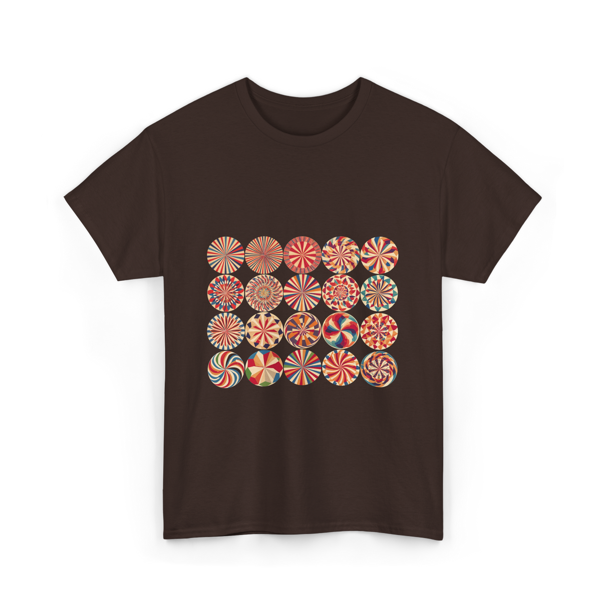 Abstract Polka Dot Art Pattern T-Shirt - Dark Chocolate