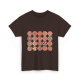 Abstract Polka Dot Art Pattern T-Shirt - Dark Chocolate