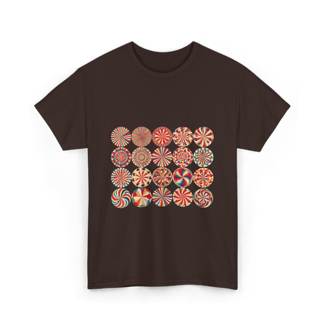 Abstract Polka Dot Art Pattern T-Shirt - Dark Chocolate