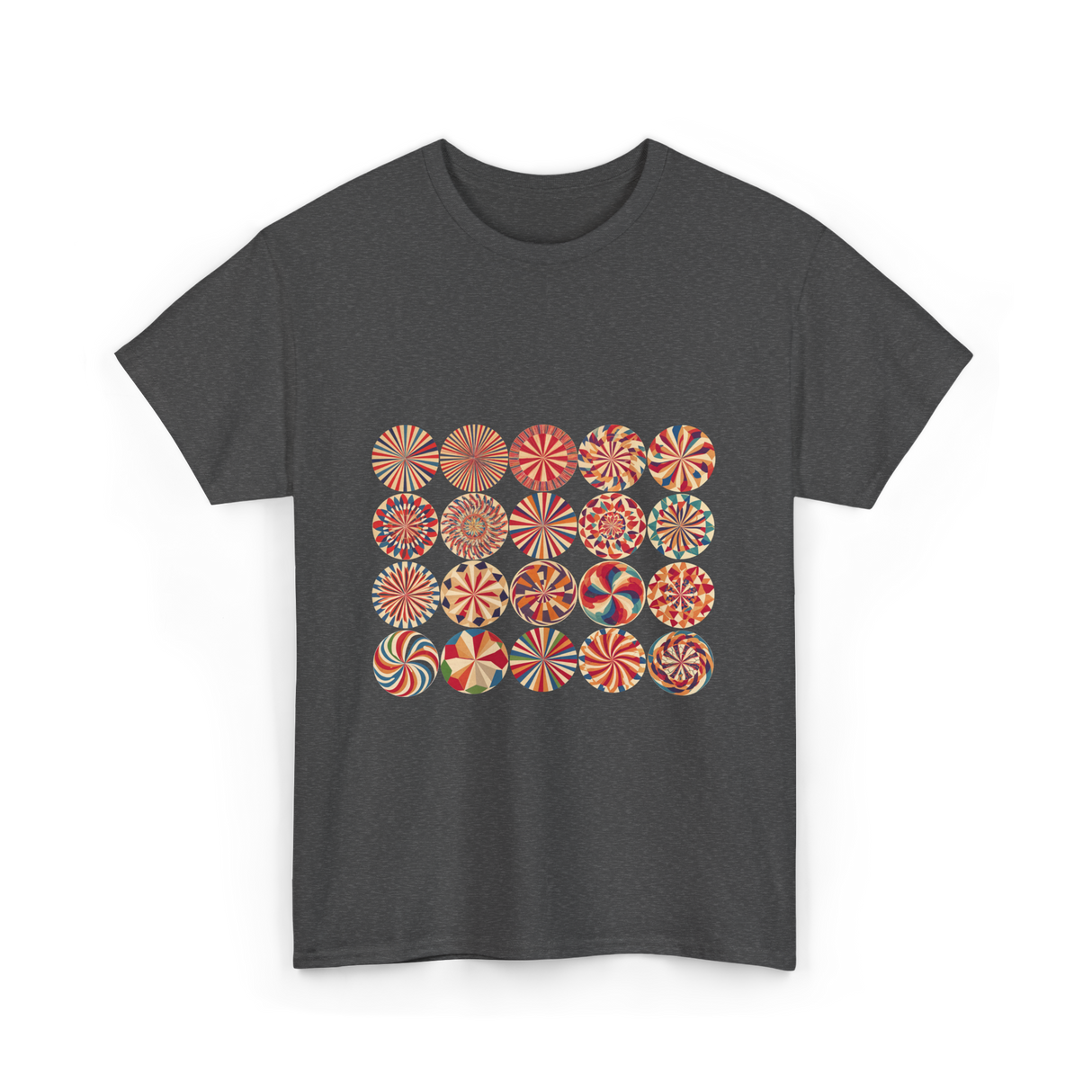 Abstract Polka Dot Art Pattern T-Shirt - Dark Heather