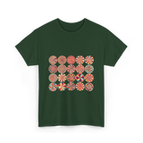 Abstract Polka Dot Art Pattern T-Shirt - Forest Green